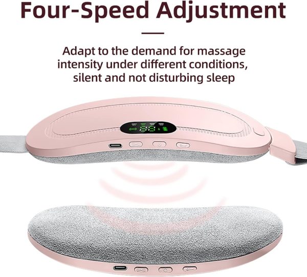 Period Heating Pad Belt – 3 Heat Levels & 4 Massage Modes Rechargeable