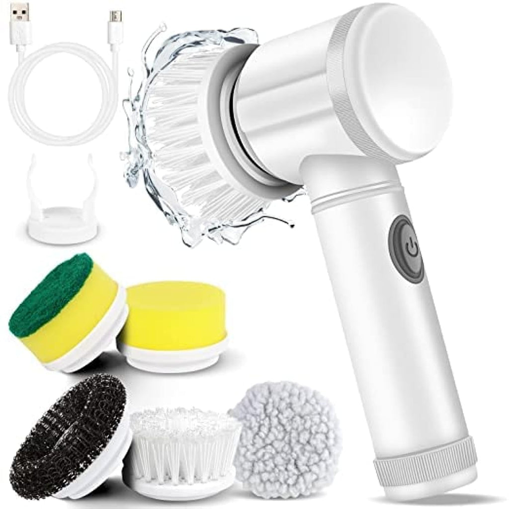 5-in-1 Rechargeable Handheld Electric Cleaning Brush – Multi-Purpose Power Scrubber