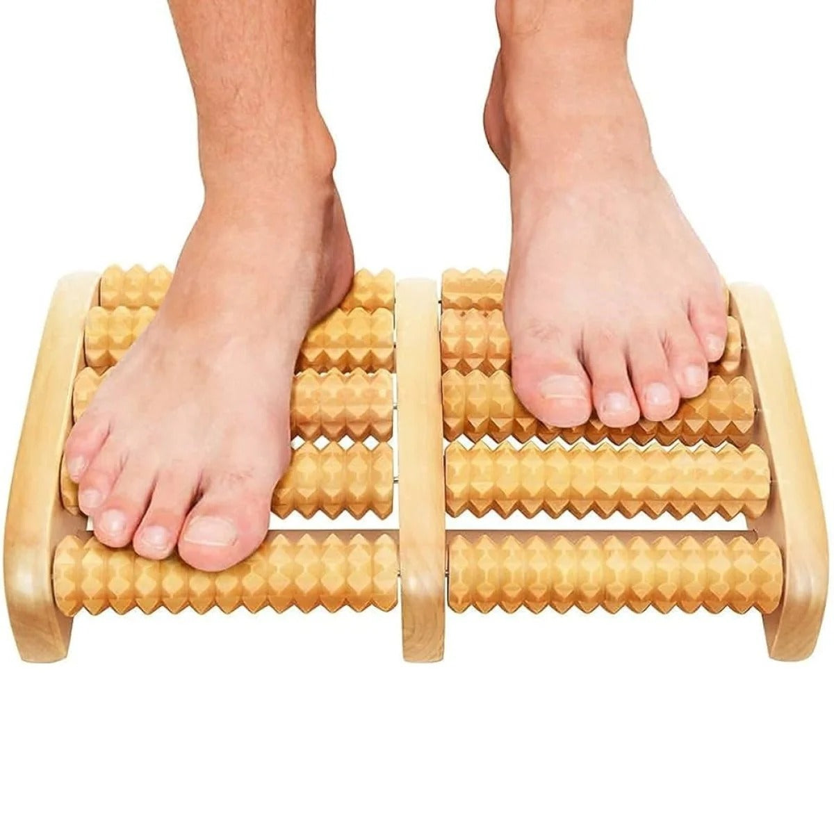 Natural Wooden Foot Roller Massager – Manual Reflexology & Relaxation Tool