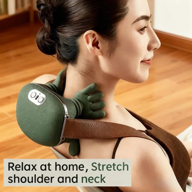 Electric Heated Neck & Shoulder Massager – Deep Kneading Back Massage Device