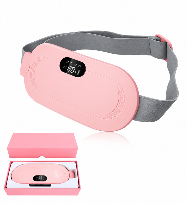 Period Heating Pad Belt – 3 Heat Levels & 4 Massage Modes Rechargeable