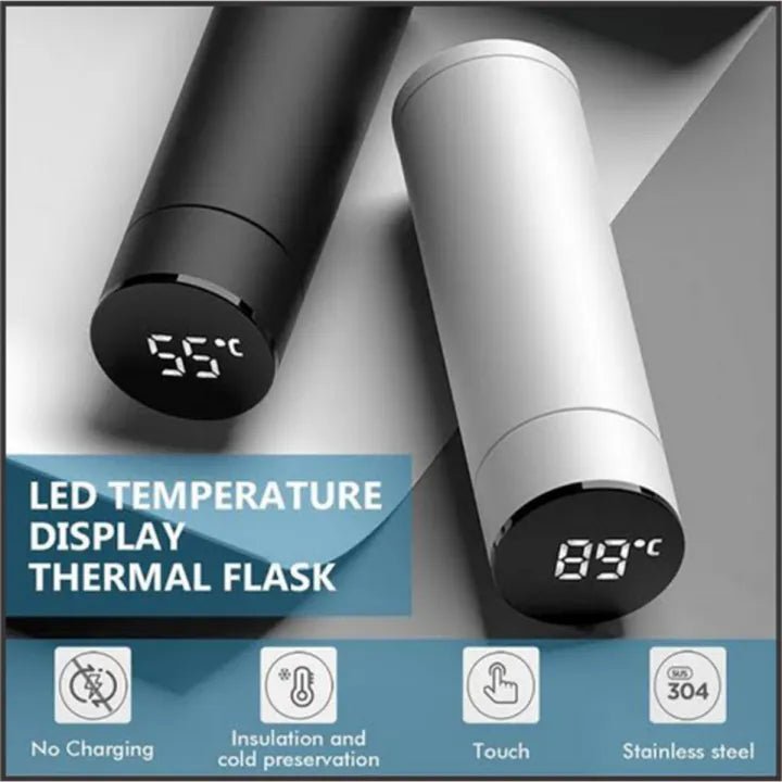Smart Temperature Water Bottle with LED Display – 500ml Stainless Steel Thermos