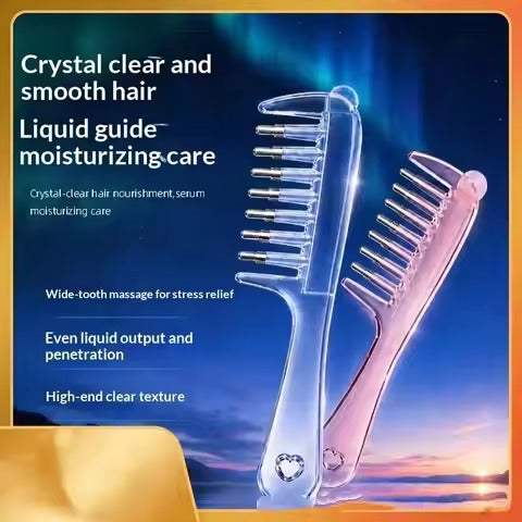 2-in-1 Hair Oil Applicator & Scalp Massage Comb with Roller Balls